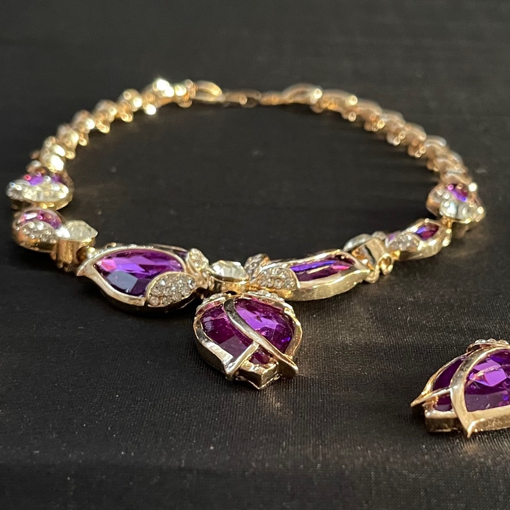 Purple and Gold Jewelry Set